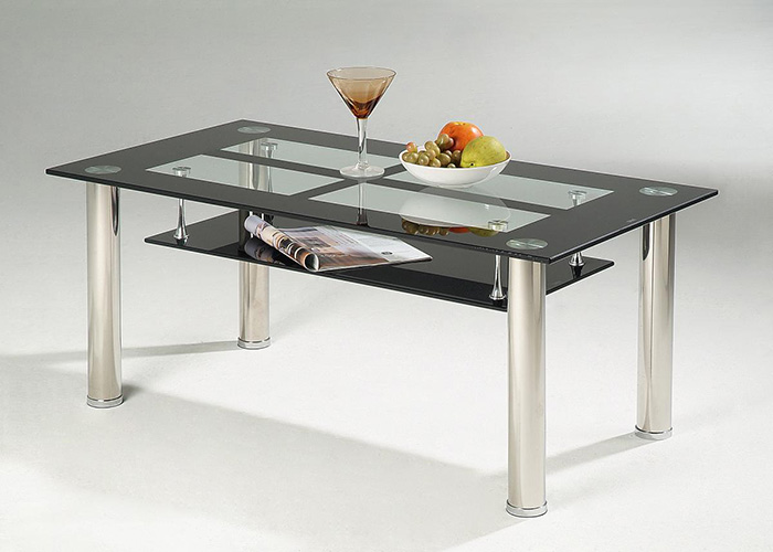 Vegas Glass Top Coffee Table - Click Image to Close